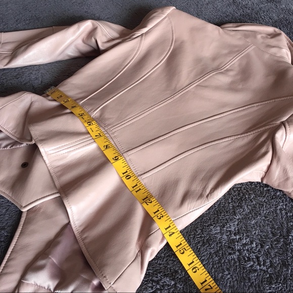 NEW Blush Pink Leather Jacket GILI - Picture 14 of 16